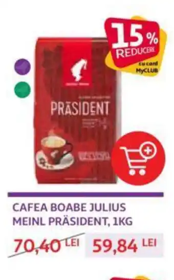 Auchan CAFEA BOABE JULIUS MEINL PRÄSIDENT, 1KG Ofertă
