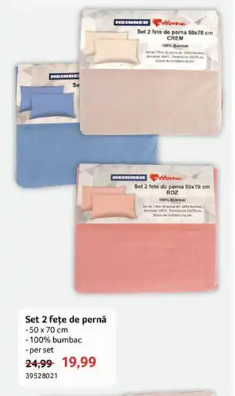 Selgros Set 2 fețe de pernă Ofertă