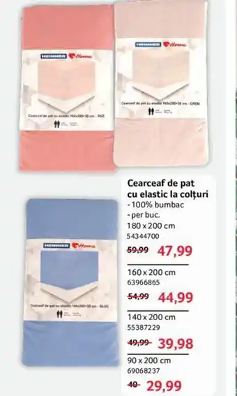 Selgros Cearceaf de pat cu elastic la colțuri Ofertă
