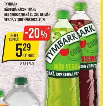 Mega Image TYMBARK BĂUTURĂ RĂCORITOARE NECARBOGAZOASĂ CU SUC DE MĂR VERDE/VIȘINE/PORTOCALE, 2L Ofertă
