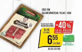 Mega Image CRIS-TIM SALAM BĂNĂȚEAN, FELIAT, 100G Ofertă