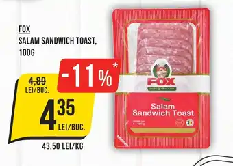 Mega Image FOX SALAM SANDWICH TOAST, 100G Ofertă