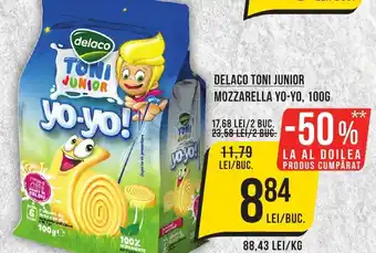 Mega Image DELACO TONI JUNIOR MOZZARELLA YO-YO, 100G Ofertă