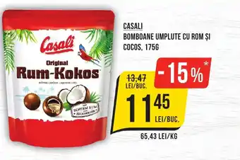 CASALI BOMBOANE UMPLUTE CU ROM ȘI COCOS, 175G