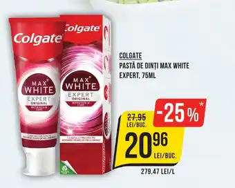 Mega Image COLGATE PASTĂ DE DINȚI MAX WHITE EXPERT, 75ML Ofertă