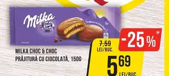 Mega Image MILKA CHOC & CHOC PRĂJITURĂ CU CIOCOLATĂ, 150G Ofertă