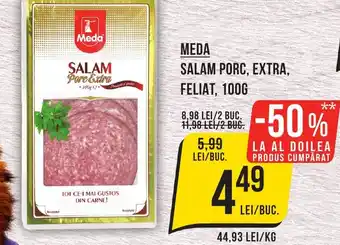 Mega Image MEDA SALAM PORC, EXTRA, FELIAT, 100G Ofertă