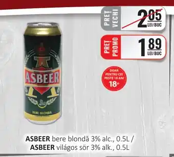 CBA ASBEER bere blondă 3% alc., 0.5L Ofertă