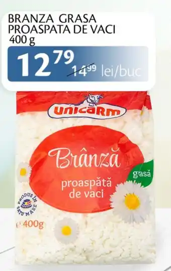 Unicarm BRANZA GRASA PROASPATA DE VACI 400g Ofertă