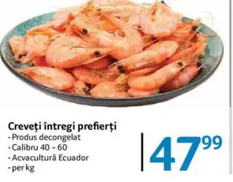 Selgros Creveţi întregi prefierţi Ofertă