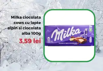 Remarkt Milka ciocolata cows cu lapte alpin si ciocolata alba 100g Ofertă