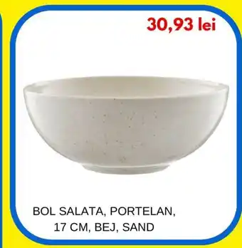 Homelux BOL SALATA, PORTELAN, 17 CM, BEJ, SAND Ofertă
