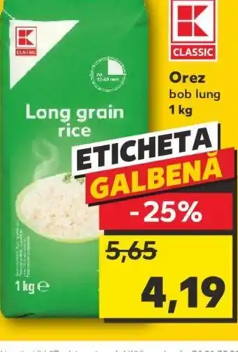 Kaufland Orez bob lung 1 kg Ofertă