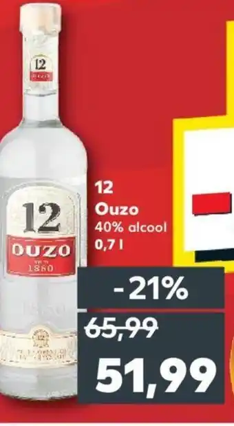 Kaufland 12 Ouzo 40% alcool 0,7L Ofertă