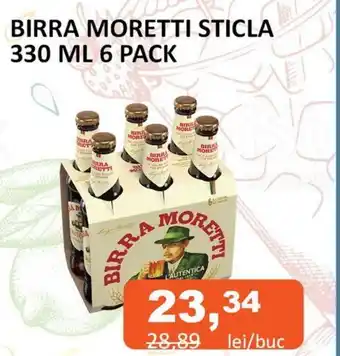 BIRRA MORETTI STICLA 330 ML 6 PACK
