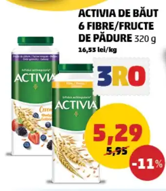 ACTIVIA DE BĂUT 6 FIBRE/FRUCTE DE PĂDURE 320 g