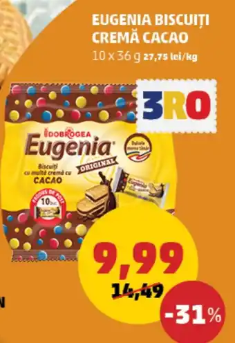 Penny EUGENIA BISCUIŢI CREMĂ CACAO 10 x 36 g Ofertă