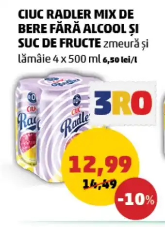 Penny CIUC RADLER MIX DE BERE FĂRĂ ALCOOL ȘI SUC DE FRUCTE Ofertă