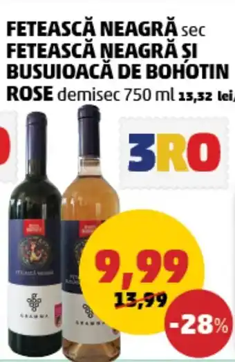 Penny FETEASCĂ NEAGRĂ sec FETEASCĂ NEAGRĂ ȘI BUSUIOACĂ DE BOHOTIN ROSE Ofertă