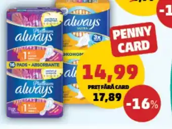 Penny ALWAYS ABSORBANTE Ofertă
