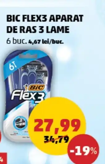 Penny BIC FLEX3 APARAT DE RAS 3 LAME Ofertă