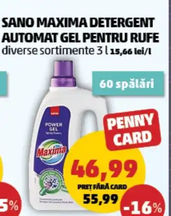 Penny SANO MAXIMA DETERGENT AUTOMAT GEL PENTRU RUFE Ofertă