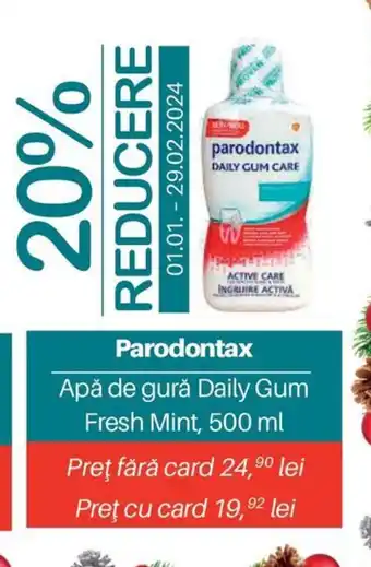 Parodontax Apă de gură Daily Gum Fresh Mint, 500 ml