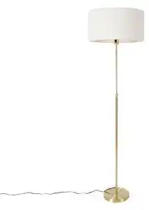Lampa de podea reglabila aurie cu abajur boucle alb 50 cm - Parte