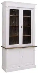 Favi Vitrina cu 2 usi BAS + 2 usi sticla SUP, Colectia Directoire cu finisaj Dublu color Ofertă