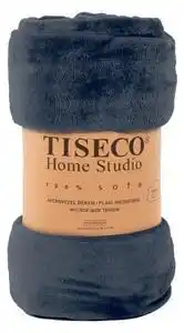 Favi Cuvertură albastru-închis din micropluș pentru pat dublu 220x240 cm Cosy - Tiseco Home Studio Ofertă
