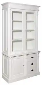 Vitrina cu 1 usa, 3 sertare BAS + 2 usi sticla SUP, Colectia Directoire cu finisaj Vopsit