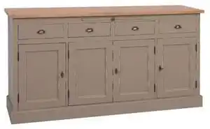 Bufet cu 4 usi, 4 sertare, blat stejar, BAS cu finisaj Dublu color