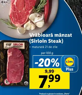 Lidl Vrăbioară mânzat (Sirloin Steak) Ofertă