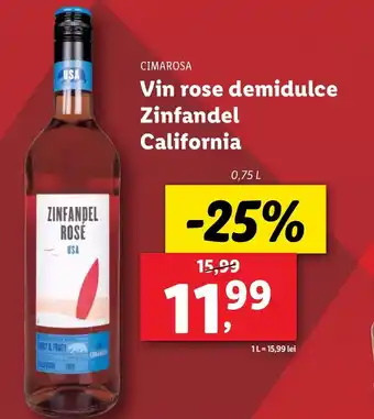 Lidl CIMAROSA Vin rose demidulce Zinfandel California Ofertă