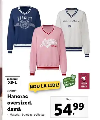 Lidl Hanorac oversized, damă Ofertă