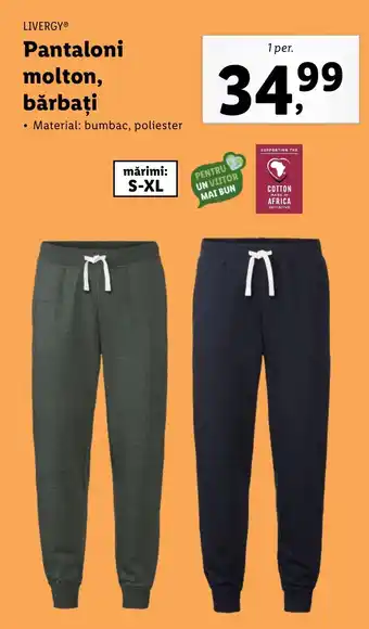 Lidl LIVERGY® Pantaloni molton, bărbaţi Ofertă