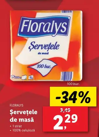 Lidl FLORALYS Şerveţele de masă Ofertă