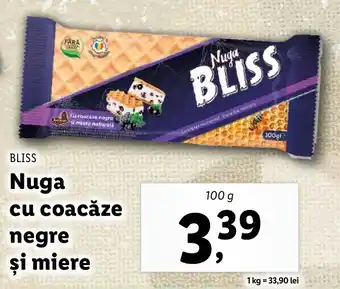 Lidl BLISS Nuga cu coacăze negre şi miere Ofertă