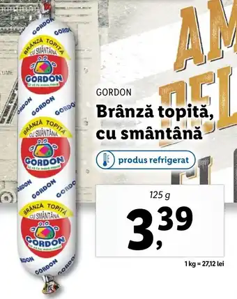Lidl GORDON Brânză topită, cu smântână Ofertă