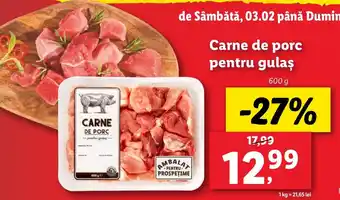 Lidl Carne de porc pentru gulaş Ofertă