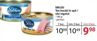 Selgros SIBLOU Ton bucăți în apă / ulei vegetal Ofertă