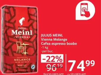 Selgros JULIUS MEINL Vienna Melange Cafea espresso boabe Ofertă