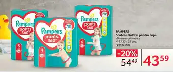Selgros PAMPERS Scutece chiloței pentru copii Ofertă