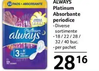 Selgros ALWAYS Platinum Absorbante periodice Ofertă
