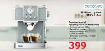 Selgros Espressor manual Power Espresso 20 Tradizionale Ofertă