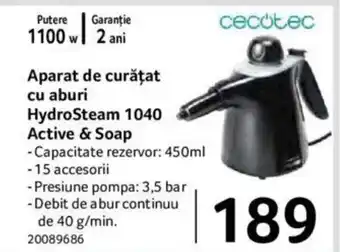 Aparat de curățat cu aburi HydroSteam 1040 Active & Soap