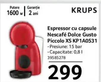 Selgros Espressor cu capsule Nescafé Dolce Gusto Piccolo XS KP1A0531 Ofertă