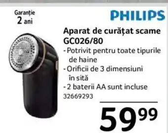 Selgros PHILIPS Aparat de curățat scame GC026/80 Ofertă