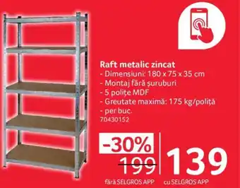 Selgros Raft metalic zincat Ofertă