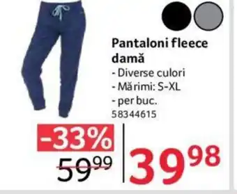 Pantaloni fleece damă